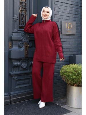 Bordo Triko İkili Takım 50163br