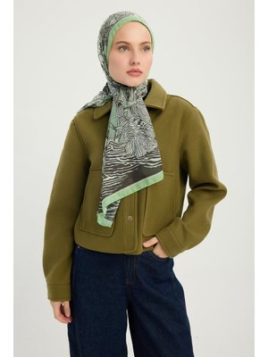 70x190 Cm Sessiz Mevsimler Yeşil Efilia Desenli Şal