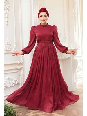 Boncuk Detaylı Bordo 52751br