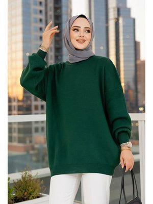 Zümrüt Yeşili Kazak Tunik 17201zy