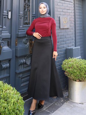 Bordo Büzgülü Bluz Bordo Büzgülü Bluz