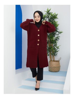 Düğmeli Cepli Siyah Triko Salaş Hırka Düğmeli Cepli Siyah Triko Salaş Hırka