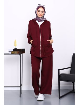 Mürdüm Önü Kısa Arkası Uzun Tunik Pantolonlu Takım