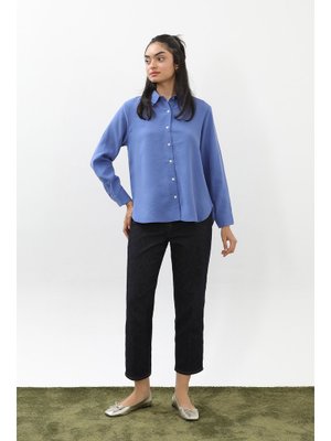 20647gml Sedef Düğmeli Kısa Gömlek