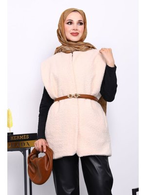 Bej Buklet Astarlı Yelek