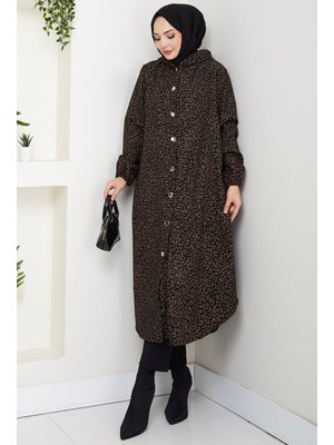 Kahve Dilra Kapüşonlu Kaşe Kap