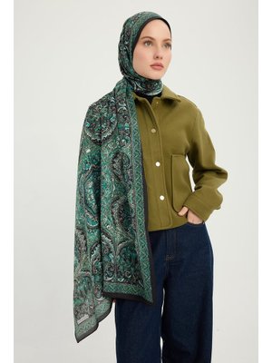 70x190 Cm Ebedi Saraylar Zümrüt Vierra Desenli Viskon Şal