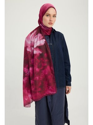 70x190 Cm Zamansız Hayal Pembe Efilia Desenli Şal