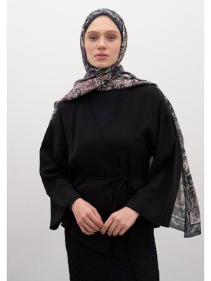 Antrasit Avery Desen Şal Antrasit Avery Desen Şal