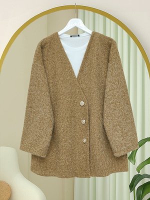 Vizon V Yaka Düğmeli Sakallı Kap