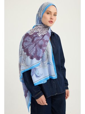 70x190 Cm Mercan Bahçesi Lila Efilia Desenli Şal