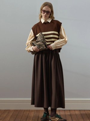 Acı Kahve Fırfır Detay Poliviskon Etek