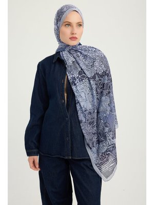 70x190 Cm Sessiz Mevsimler Mor Efilia Desenli Şal