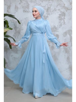 Bağlama Detaylı Bebek Mavisi 48051bm