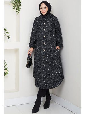 Gri Algın Düğmeli Kaşe Kap