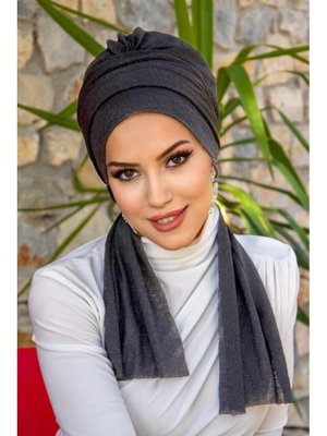 Antrasit Işıltılı Atkılı Bone