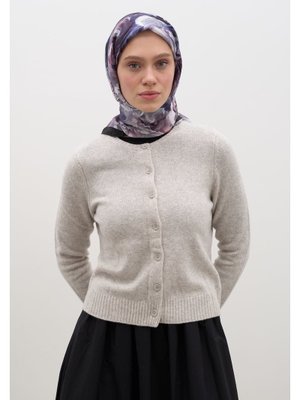 Mor Nerıssa Desen Pamuklu Viskon Eşarp