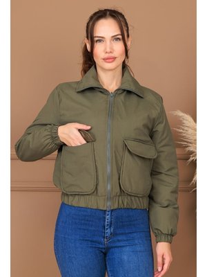 Haki Kapak Cepli Mont