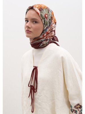 Bordo Jasmıne Joy Desen Pamuklu Viskon Eşarp Bordo Jasmıne Joy Desen Pamuklu Viskon Eşarp