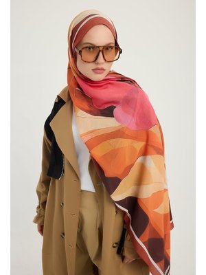 70x190 Cm Işıklı Çiçekler Tarçın Vierra Desenli Viskon Şal 70x190 Cm Işıklı Çiçekler Tarçın Vierra Desenli Viskon Şal