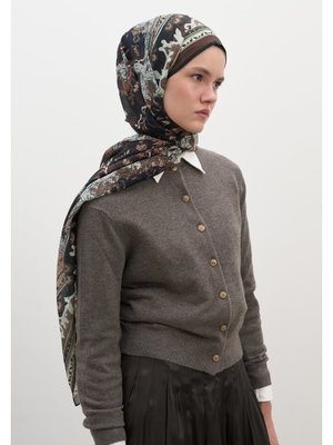 Siyah Arıane Desen Şal