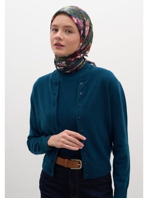 Petrol Madeleıne Desen Pamuklu Viskon Eşarp Petrol Madeleıne Desen Pamuklu Viskon Eşarp
