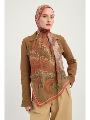 70x190 Cm Mercan Bahçesi Bordo Efilia Desenli Şal