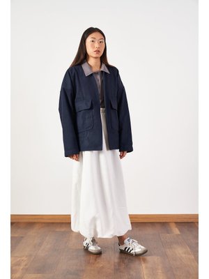 Beyaz Uzun Balon Etek