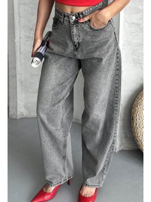 Füme Tokalı Baggy Kot Pantolon