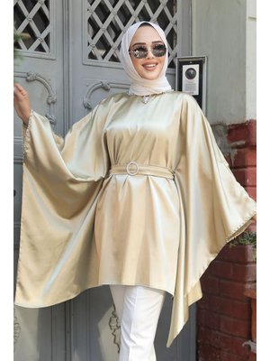 Yarasa Kol Gold Saten Tunik 41443gold Yarasa Kol Gold Saten Tunik 41443gold
