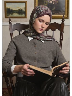 Mürdüm Avery Desen Şal Mürdüm Avery Desen Şal