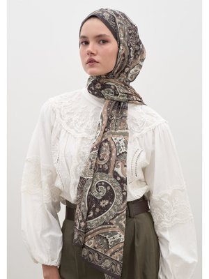 Panthea Desen Şal Kahve Panthea Desen Şal Kahve