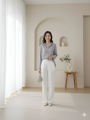 20647gml Sedef Düğmeli Kısa Gömlek