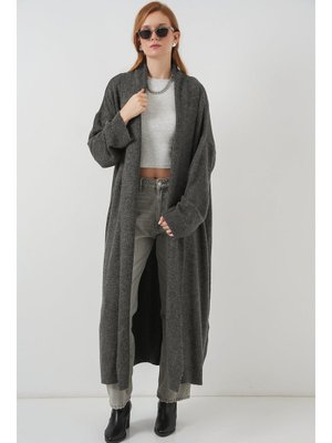 Antrasit Uzun Oversize Triko Hırka Antrasit Uzun Oversize Triko Hırka