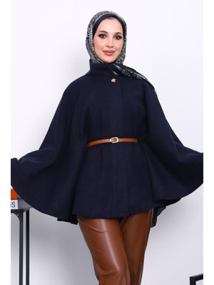 Lacivert Hakim Yaka Bel Kemerli Panço Lacivert Hakim Yaka Bel Kemerli Panço