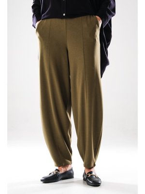 2281_ Beli Lastikli Cepli Harem Şalvar Pantolon – Rahat Kalıp Günlük Alt Giyim