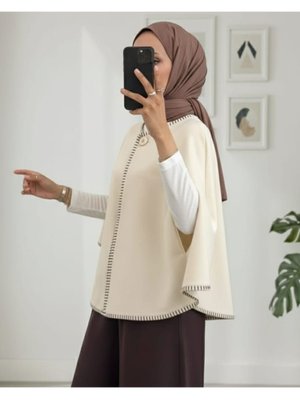 Bej Çoban Dikişli Cepli Kaşe Panço