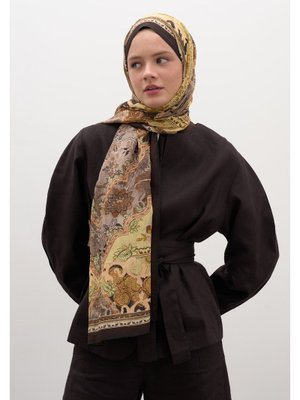 Acı Kahve Arıane Desen Şal