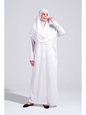 2133_tek Parça Kaymaz Başörtülü Namaz Elbisesi Boneye Son
