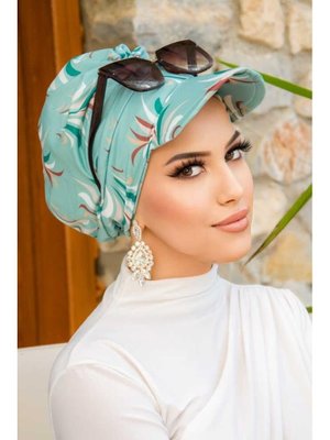 Mint Desenli Şapka Bone