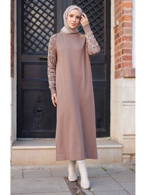 Merserize Figürlü Triko Elbise Merserize Figürlü Triko Elbise