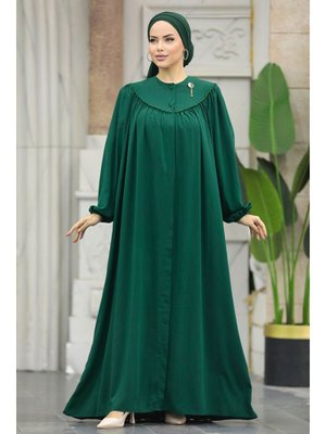 Balon Kol Zümrüt Yeşili Ferace 20134zy