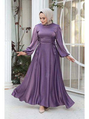 Balon Kol Lila Saten 61501lıla