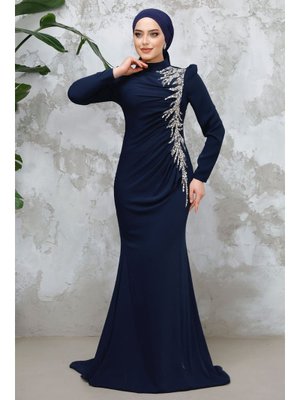 Boncuk İşlemeli Lacivert 4964l