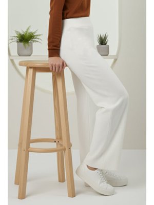 Taş Rengi Beli Lastikli İpli Triko Pantolon