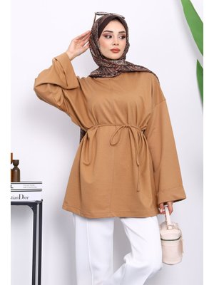 Bisküvi Yanları Yırtmaçlı Bel İpli Tunik Bisküvi Yanları Yırtmaçlı Bel İpli Tunik
