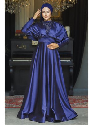 Boncuk İşlemeli Lacivert 22451l