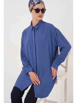 D. İndigo Uzun Gömlek Tunik D. İndigo Uzun Gömlek Tunik