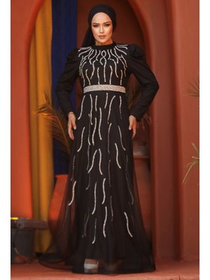 Boncuk İşlemeli Siyah 51912s