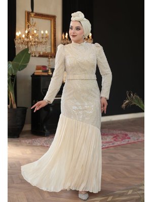 Boncuk İşlemeli Krem 51621kr